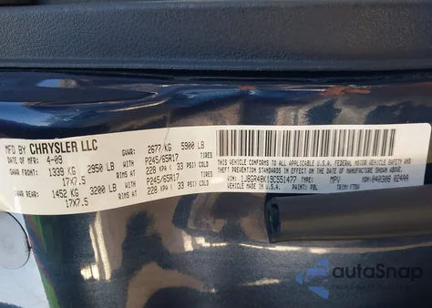 2009 Jeep Grand Cherokee Laredo из США, поврежденный, VIN 1J8GR48K19C551477